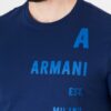 ARMANI EXCHANGE Granatowy t-shirt męski z niebieskim logo