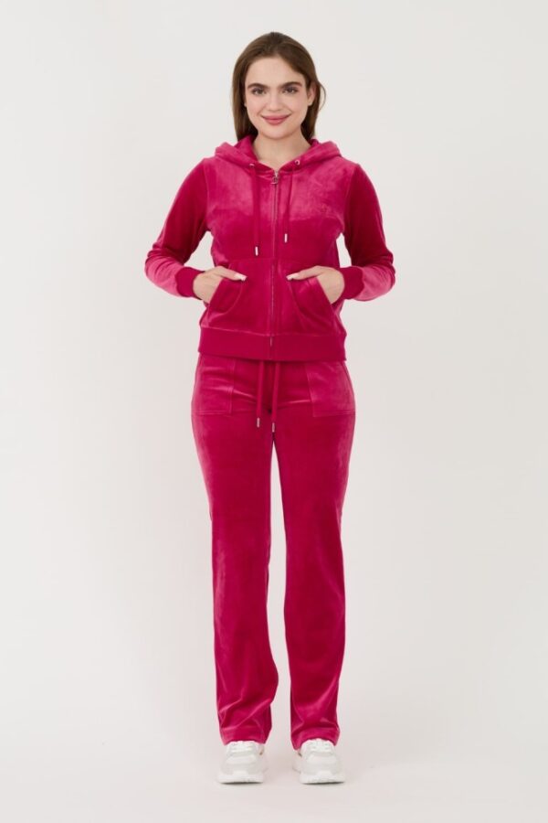 JUICY COUTURE Czerwone damskie spodnie dresowe Del Ray Pocketed Pant