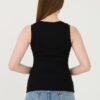 KARL LAGERFELD Czarny damski top Logo Rib Tank