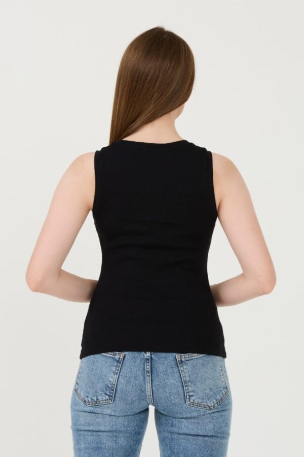 KARL LAGERFELD Czarny damski top Logo Rib Tank