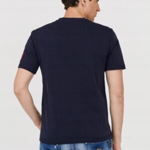 AERONAUTICA MILITARE Granatowy bawełniany t-shirt męski