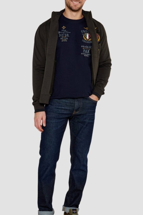 AERONAUTICA MILITARE Granatowy męski longsleeve