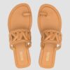 MICHAEL KORS Brązowe klapki Alma Flat Sandal