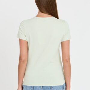 GUESS Miętowy damski t-shirt bawełniany Icon Tee