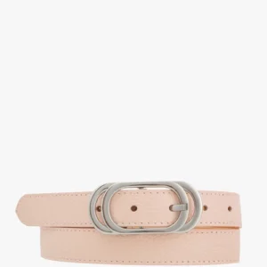 aa4b7da68d97037e6fe590e3d5d7667891916e53 Jasnoróżowy pasek damski ze srebrną klamrą