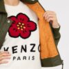 KENZO Zielona kurtka bomberka damska boke flower