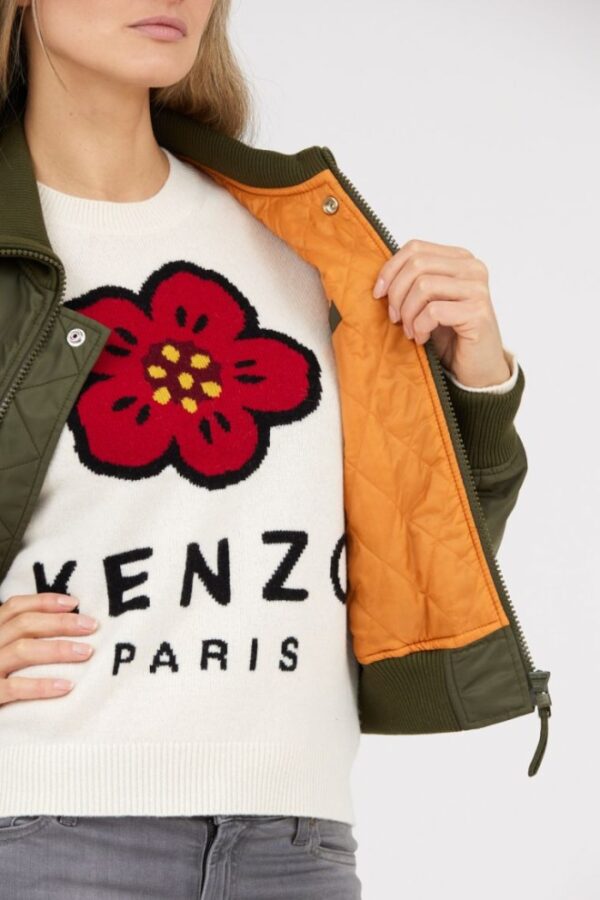 KENZO Zielona kurtka bomberka damska boke flower