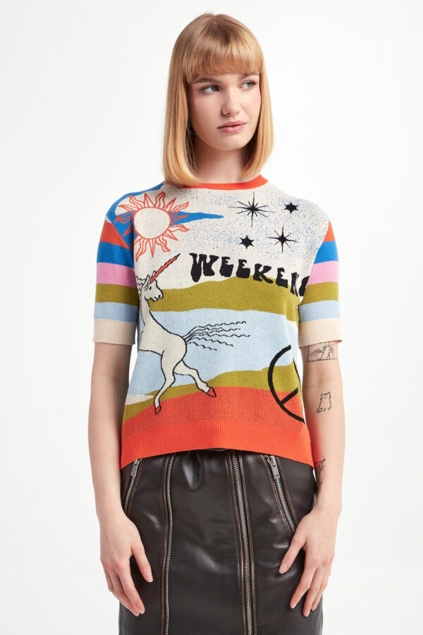 Sweter damski z krótkim rękawem Curve WEEKEND MAX MARA