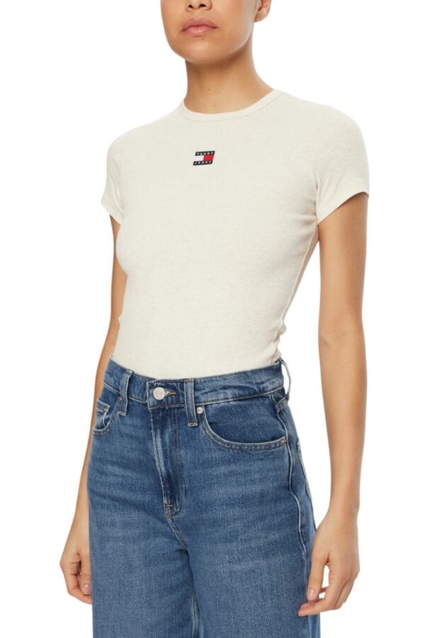 TOMMY JEANS Beżowy damski t-shirt