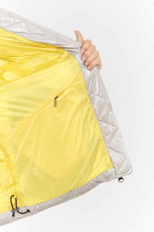 HETREGO Srebrna kurtka damska z kapturem Muriel, Rozmiar 38 EU - 42 IT