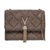 VALENTINO Brązowa damska zamszowa torebka Charlotte Flap Bag