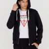 GUESS Czarna męska bluza z kapturem Slim Fit