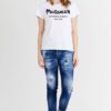 ALEXANDER MCQUEEN Biały t-shirt damski z logo