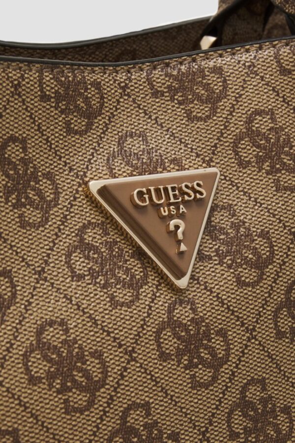 GUESS Brązowa torebka damska logowana Meridian