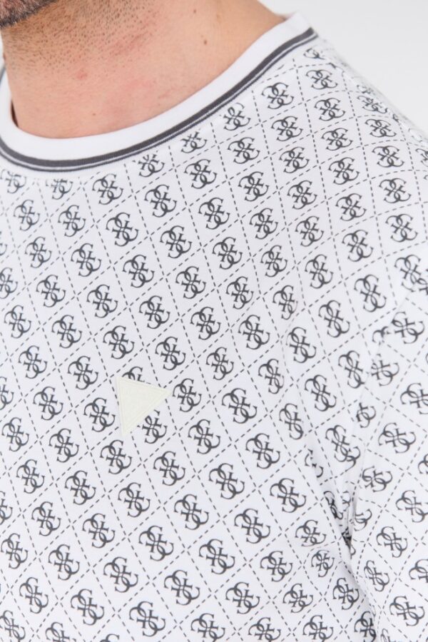 GUESS Biały męski t-shirt Marshall