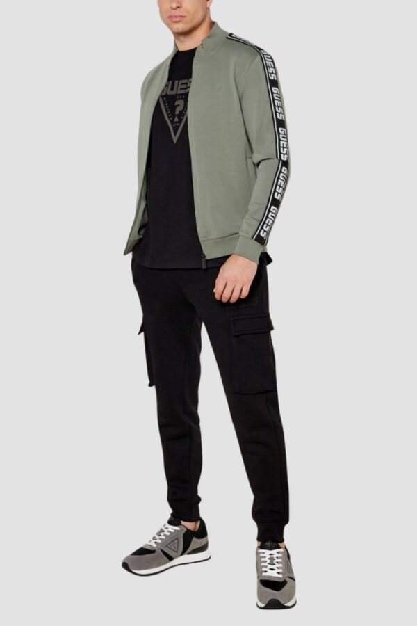 GUESS Zielona męska bluza z lampasami New Arlo