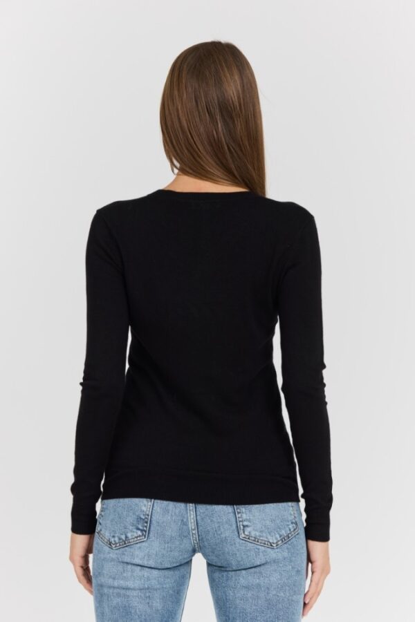 ad3d65ca5c1a7cac2643bed62ef4336516259318 GUESS Czarny damski sweter Saige Logo Vn Ls Swtr