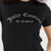 JUICY COUTURE Czarny t-shirt damski z diamentowym logo
