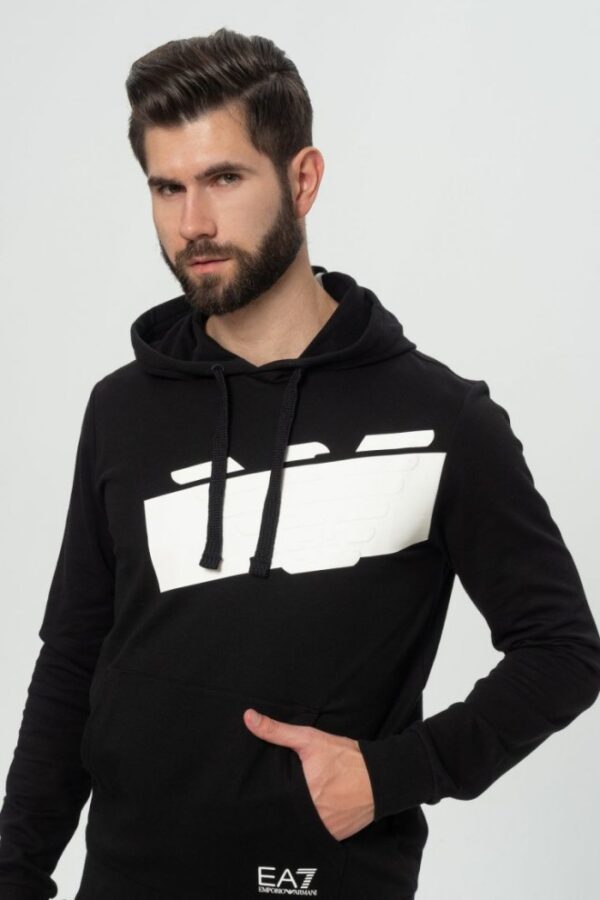 add2ffc7553d54b160c59762dfa8dbcc43586a5b EA7 Czarna męska bluza z dużym białym logo