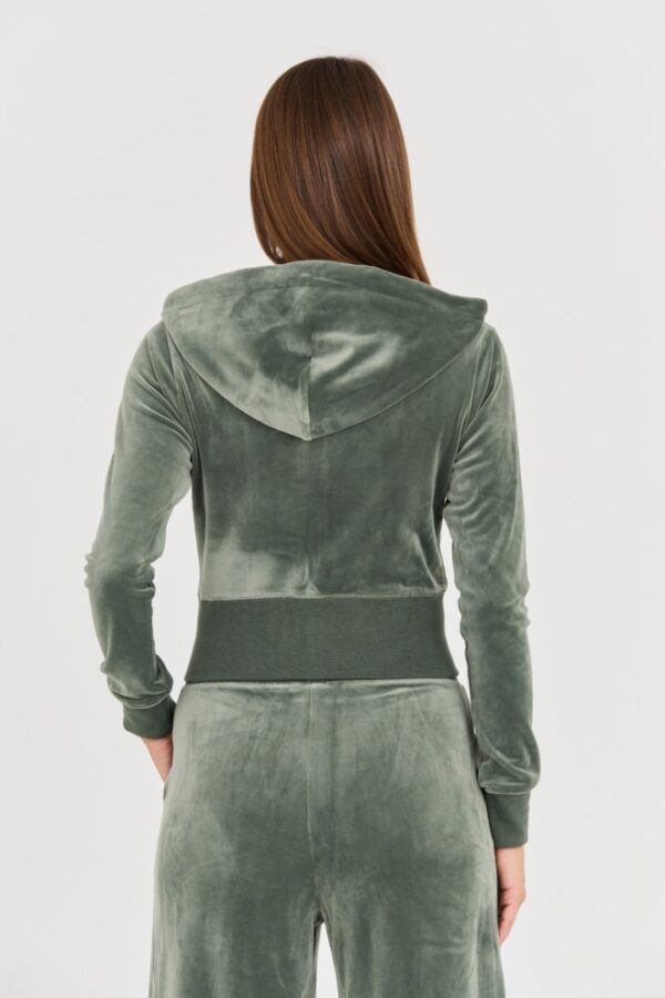 JUICY COUTURE Zielona damska bluza Marissa Velour Track Top