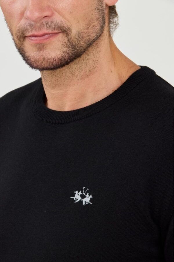 LA MARTINA Czarny męski sweter wełniany