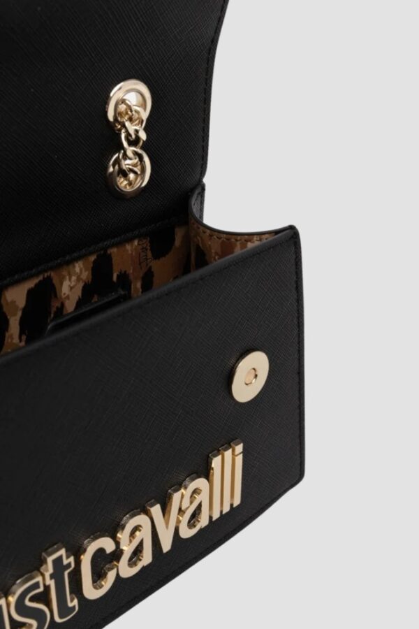 aec4bb39fd5a55d31e60ce4dce2f7a2a8bca2251 JUST CAVALLI Czarna mini torebka damska Metal Lettering Style 7