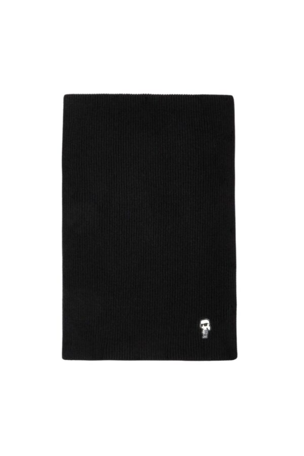aeda4dc491c006f673a801d40411afbf9c95dd1a KARL LAGERFELD Czarny damski szalik Knit Scarf