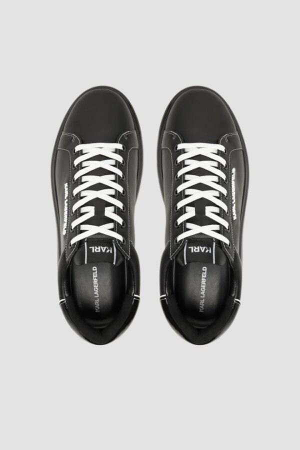 KARL LAGERFELD Czarne męskie sneakersy skórzane Kapri Kushion Lo Lace