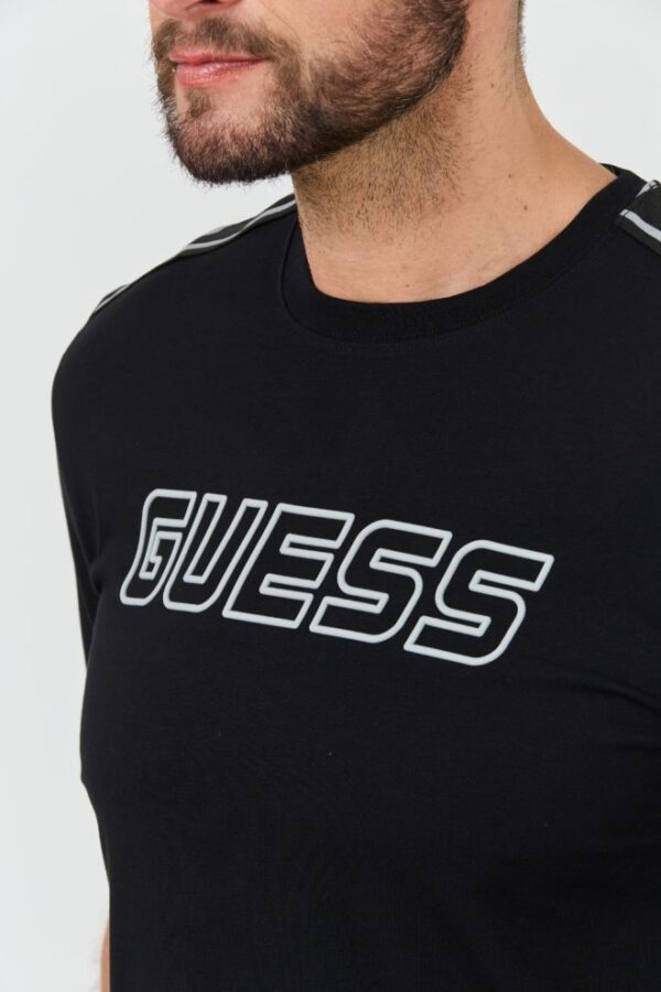 GUESS Czarny męski t-shirt Arlo Cn
