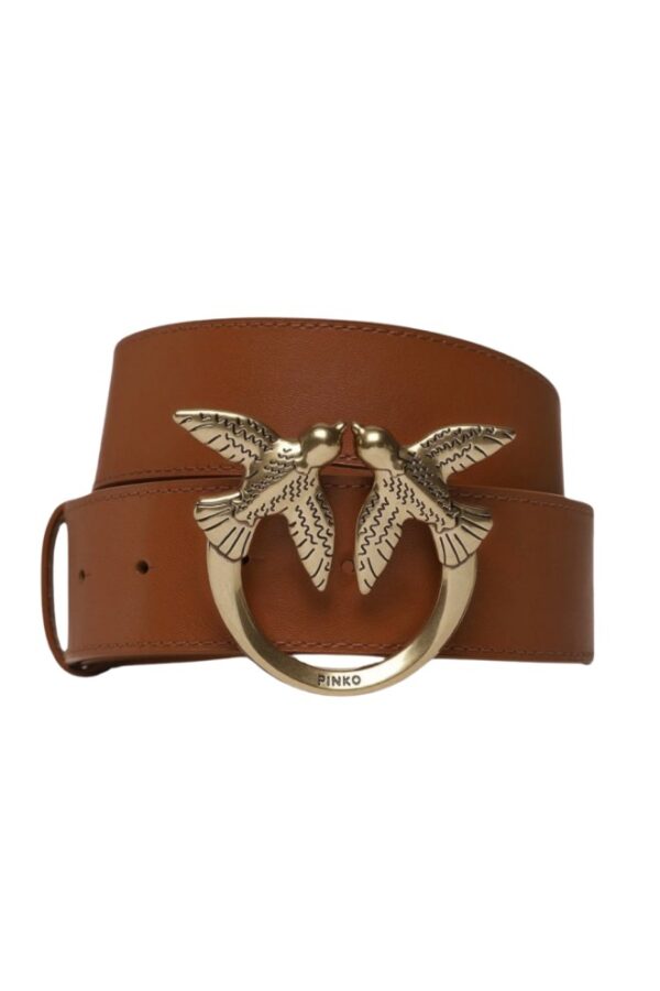 PINKO Brązowy pasek damski Love Berry H4 Belt