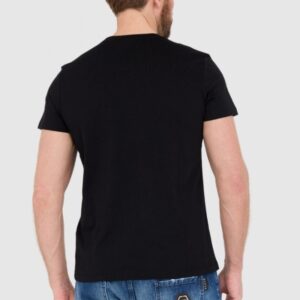 b0bb21a5d786e30b905fdc8e6c0b237cee46eef7 BALMAIN Czarny t-shirt męski ze srebrnym logo