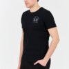LA MARTINA Czarny męski t-shirt z dużym logo