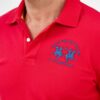 LA MARTINA Czerwona męska koszulka polo z wyszywanym logo