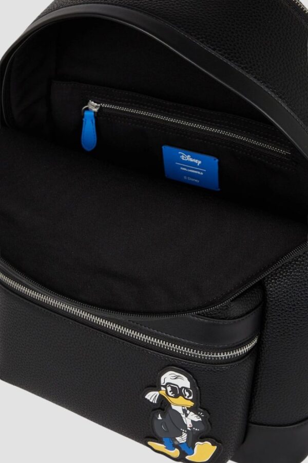 KARL LAGERFELD Czarny damski plecak skórzany KLxDisney