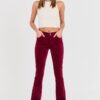 7 FOR ALL MANKIND Bordowe damskie spodnie Bootcut Velvet