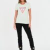 GUESS Zielony damski t-shirt bawełniany Original Tee
