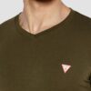 GUESS Zielony męski t-shirt z małym logo