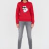 KARL LAGERFELD Czerwona damska bluza Ikonik 2.0