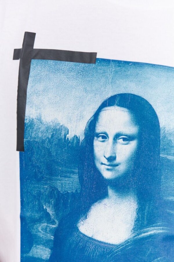 b2eff99447c0ae478b42f7aa4c49c443a76c7453 OFF-WHITE Biały t-shirt męski z nadrukiem mona lisy