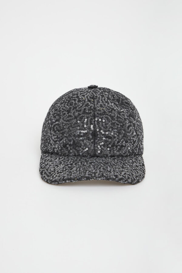 b3163a93a7e56d869bb1097ea57fcd3d69f7465e Czapka damska z daszkiem cekinowa PESERICO