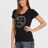 GUESS Czarny damski t-shirt 4G LOGO TEE