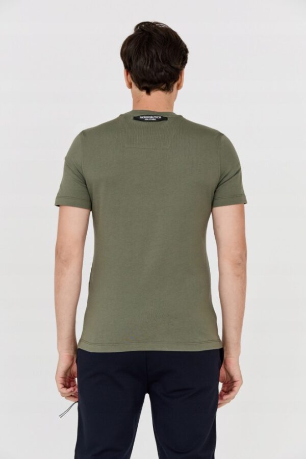AERONAUTICA MILITARE Zielony bawełniany t-shirt męski