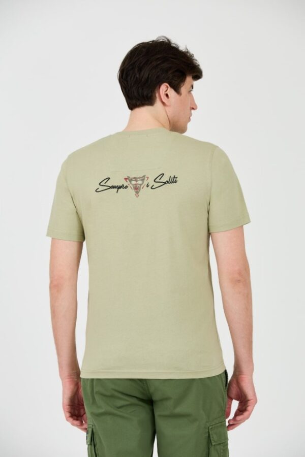 AERONAUTICA MILITARE Zielony bawełniany męski t-shirt Short Sleeve