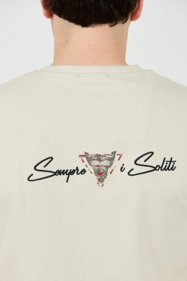 AERONAUTICA MILITARE Beżowy bawełniany męski t-shirt Short Sleeve