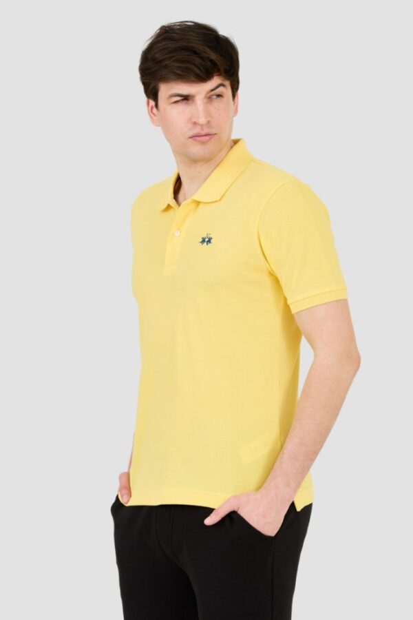 LA MARTINA Żółte męskie polo z małym logo