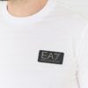 EA7 Biały męski t-shirt z naszywką z logo