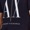 ARMANI EXCHANGE Granatowy t-shirt męski z dużym logo