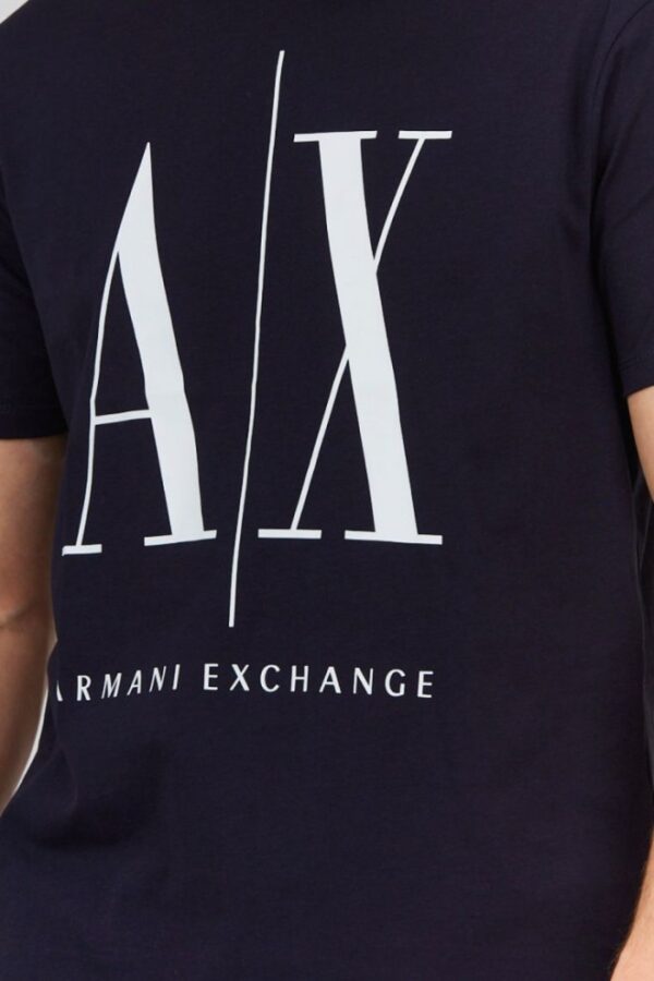 ARMANI EXCHANGE Granatowy t-shirt męski z dużym logo