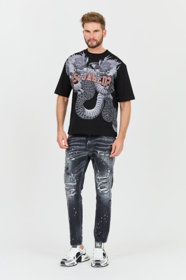 DSQUARED2 Czarne męskie jeansy Skater Jean, Rozmiar 54