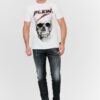 PHILIPP PLEIN Biały t-shirt męski Platinum cut round neck space plein